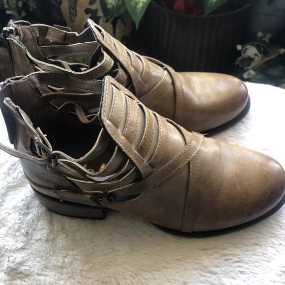 Womens ETC Ankle Boots Booties Shoes Tan - Picture 10 of 12